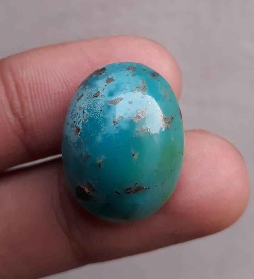 Natural Turquoise with Pyrite - Blue / GreenTurquoise - Shajri Feroza- 23ct-22x17mm