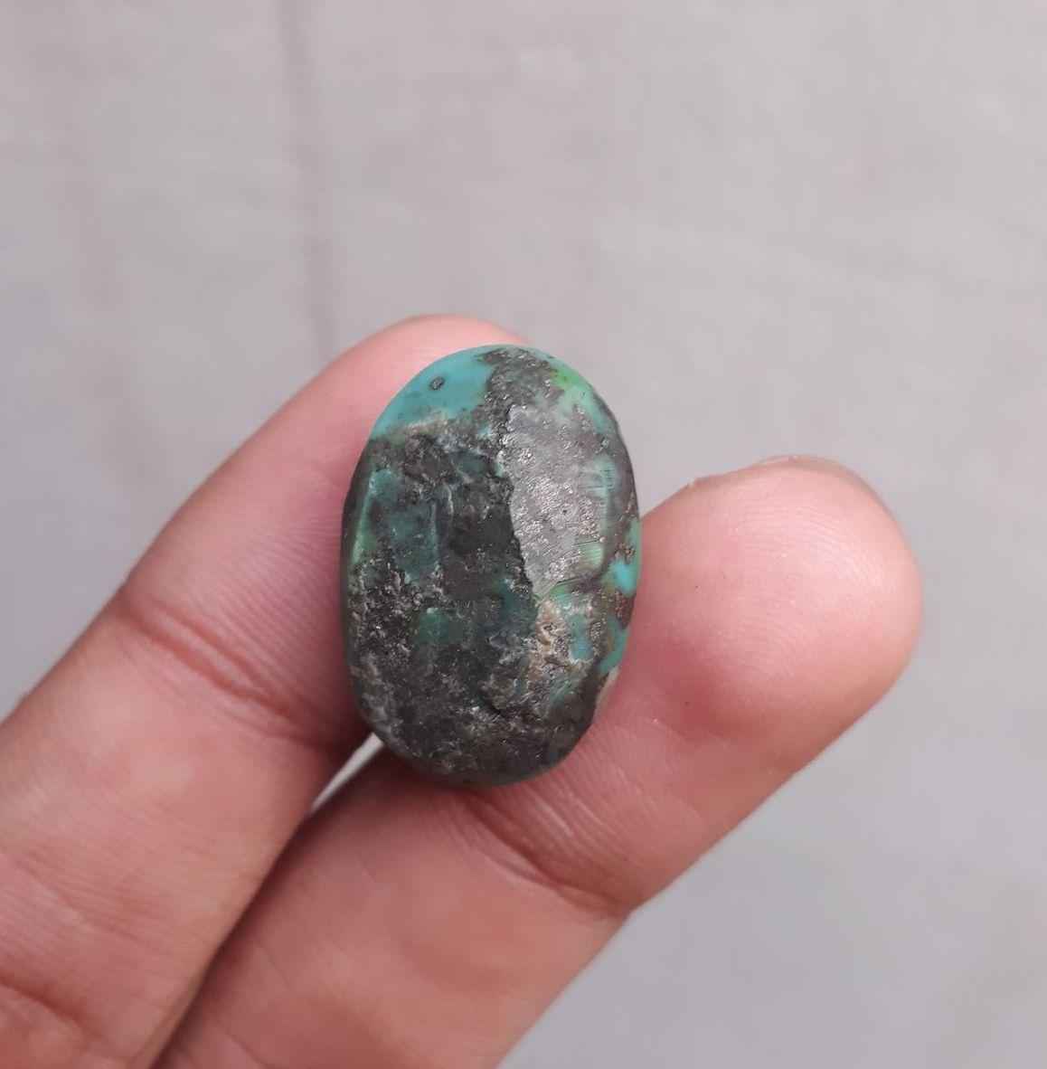 25.05ct Morenci Turquoise - Natural Turquoise  - Blue Green Turquoise - Shajri Feroza - 24x16mm