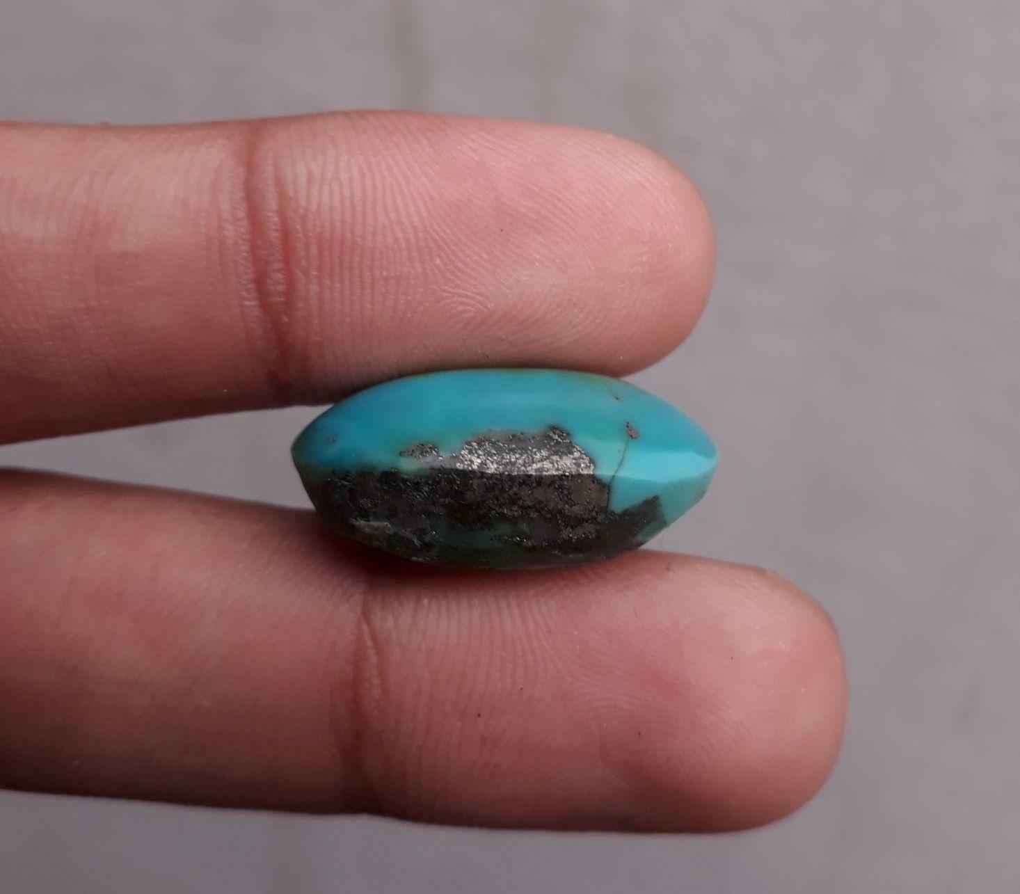 25.05ct Morenci Turquoise - Natural Turquoise  - Blue Green Turquoise - Shajri Feroza - 24x16mm