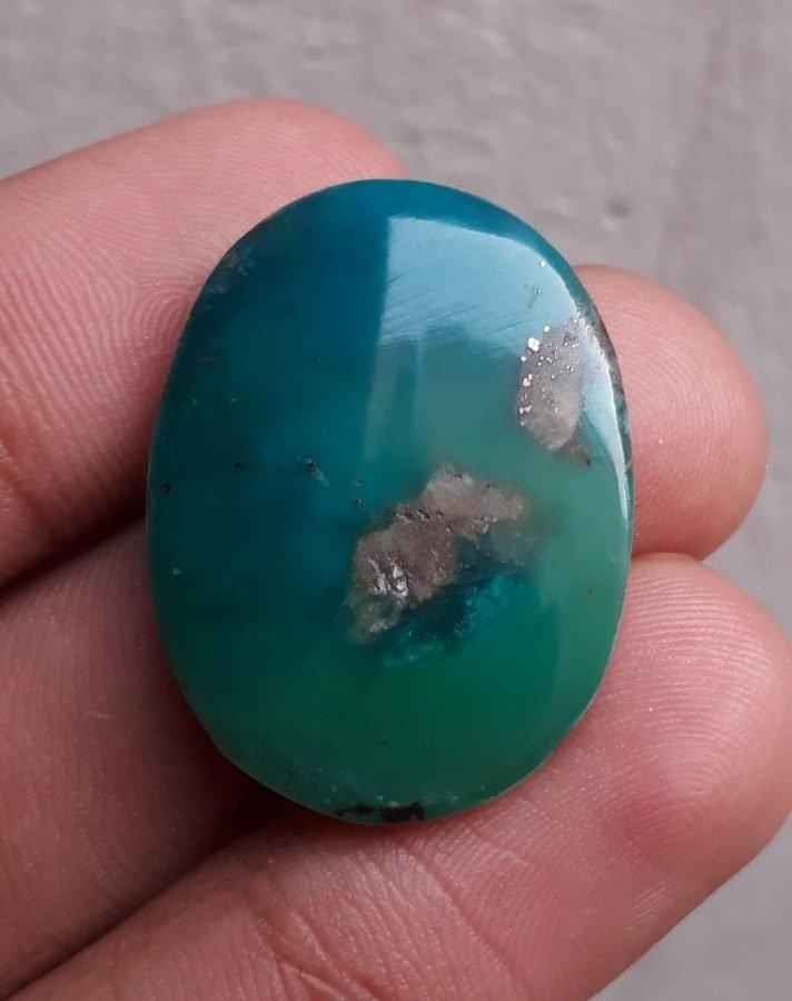 25ct Morenci Turquoise - Natural Turquoise  - Blue Green Matrix Turquoise - 29x21mm