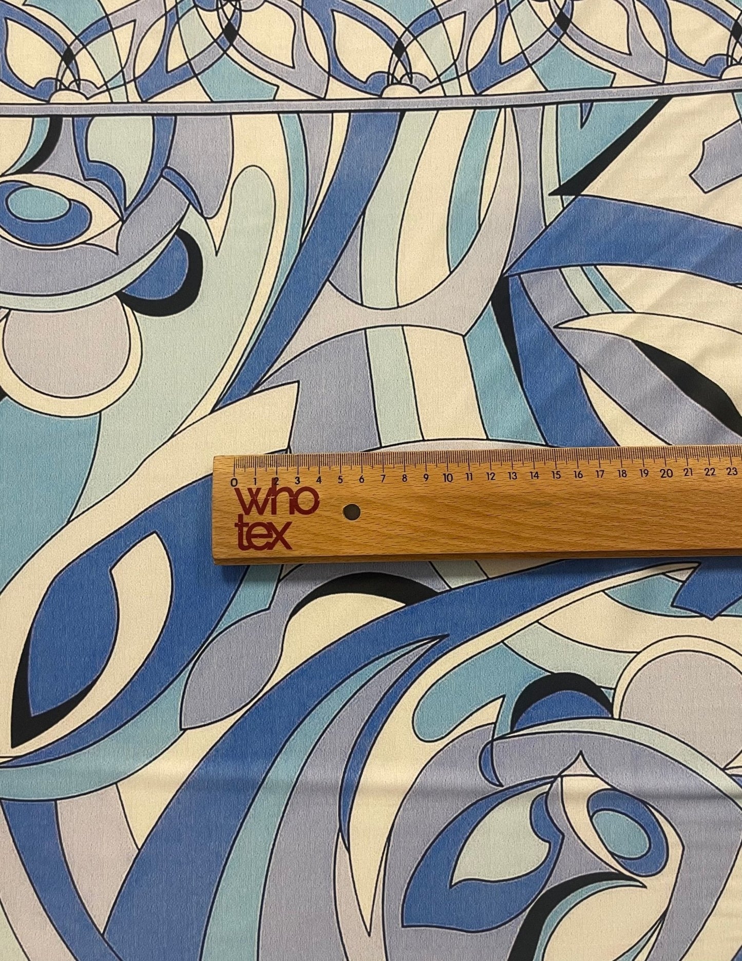 Retro Geometric Wave Print by the Metre