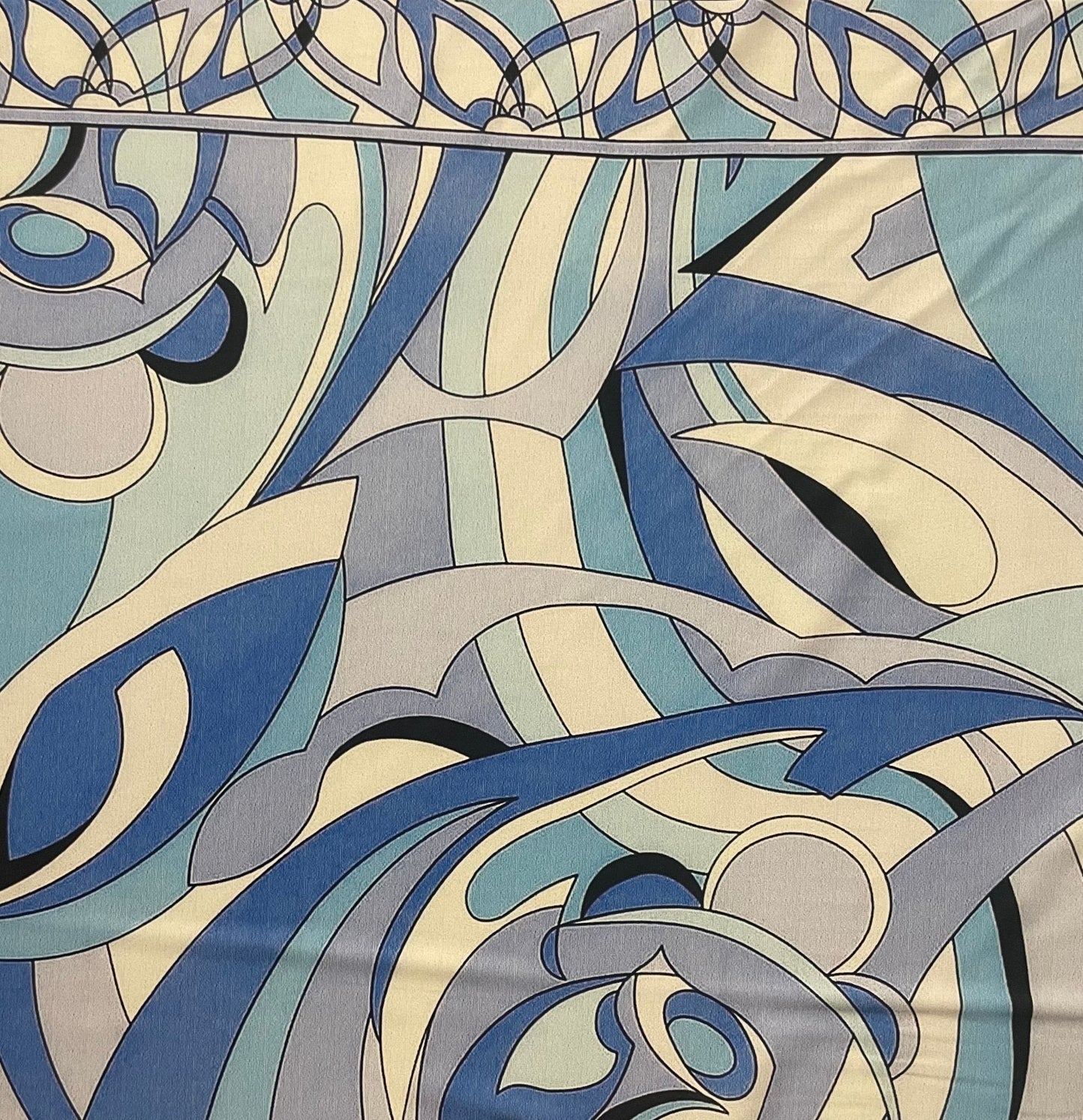 Retro Geometric Wave Print by the Metre