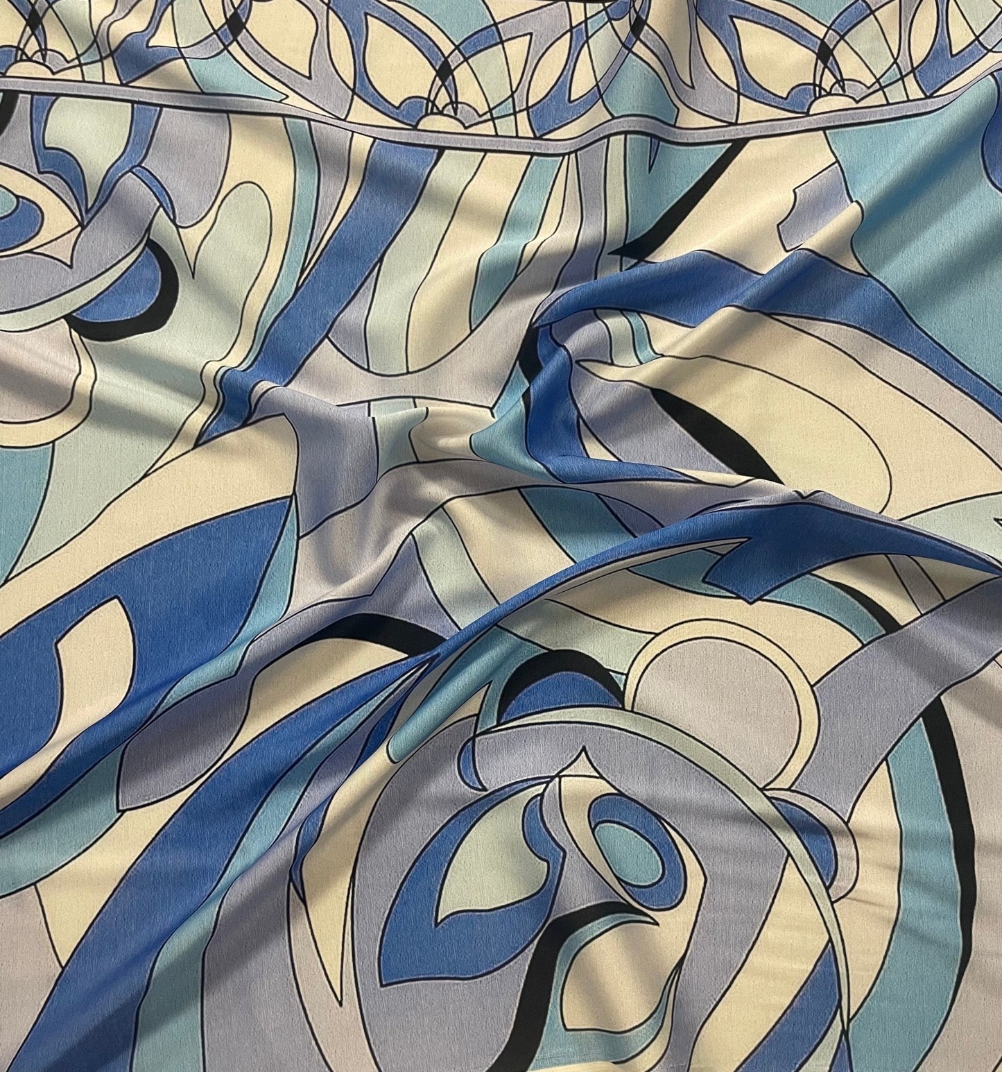 Retro Geometric Wave Print by the Metre