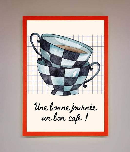 Blue Teacup Stack Kitchen Framed Wall Art