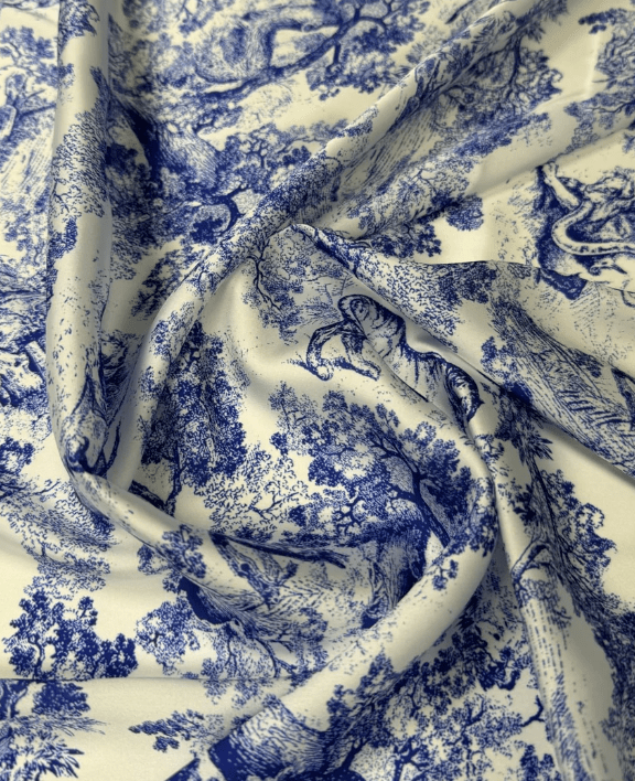 Blue Wild Forest Pattern Fabric by Metre