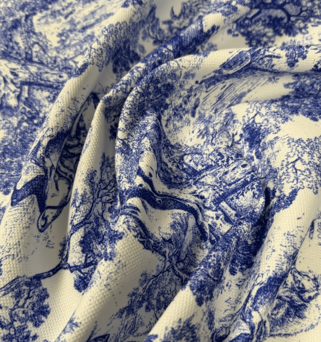 Blue Wild Forest Pattern Fabric by Metre