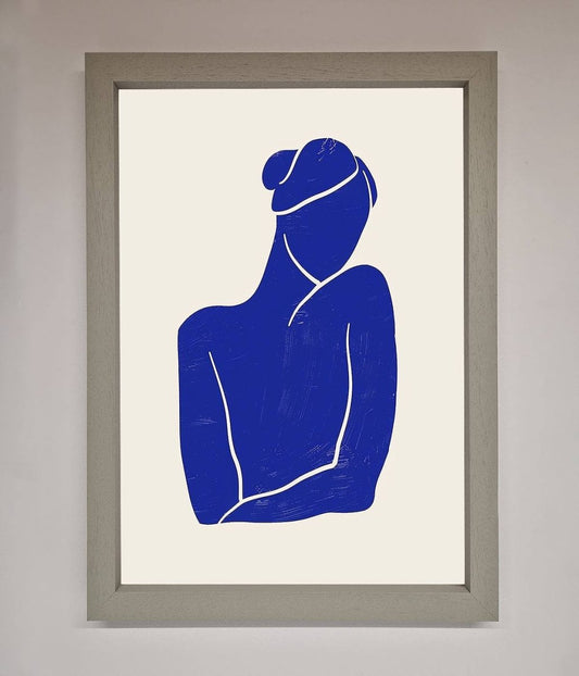 Blue Woman Matisse Style Framed Poster