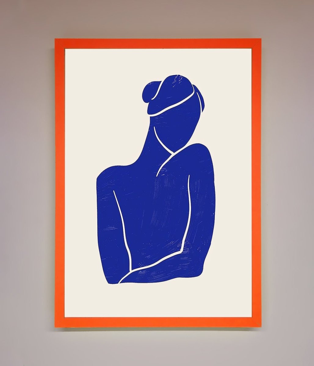 Blue Woman Matisse Style Framed Poster
