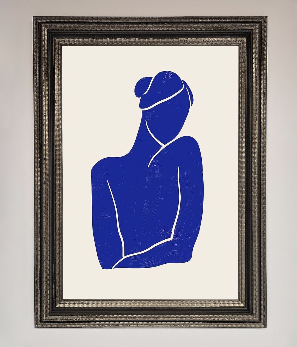 Blue Woman Matisse Style Framed Poster