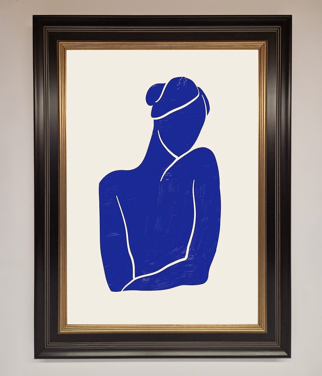 Blue Woman Matisse Style Framed Poster