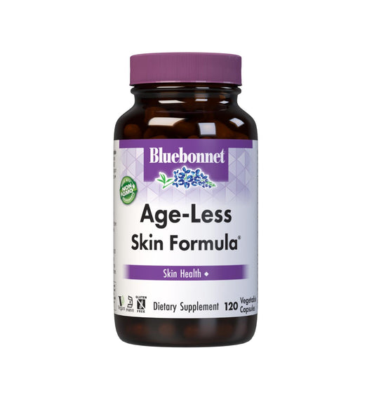 BlueBonnet Age-Less Skin Formula Capsules, White, Vegetable, 120 Count