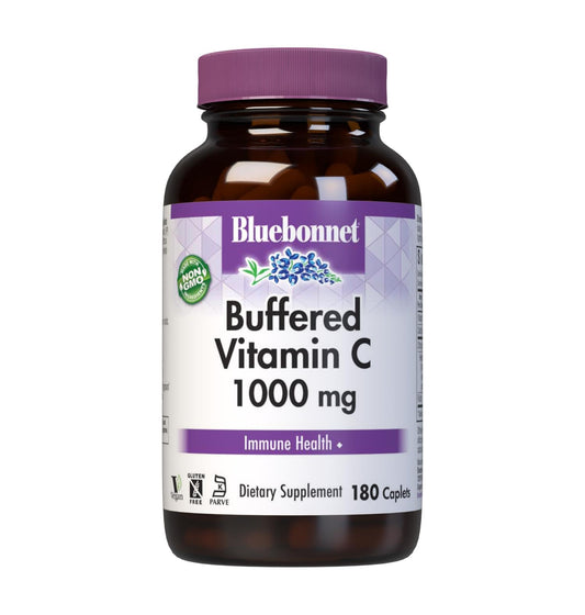 Bluebonnet Buffered Vitamin C 1000 mg Caplets – Immune Support, Non-GMO, Vegan, Gluten-Free