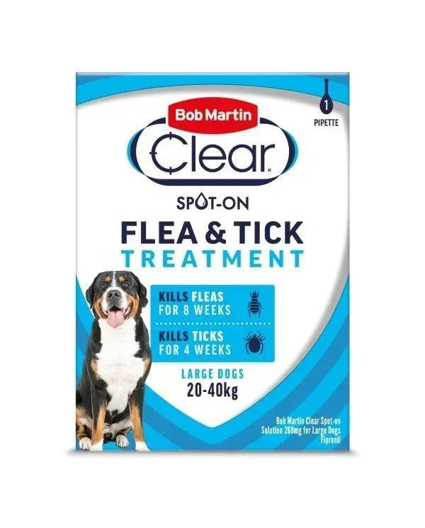 Bob Martin Clear Spot On Flea and Tick Treatment Large Dog (20-40kg) 1 pipette