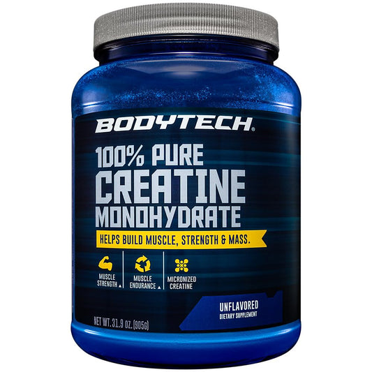 BODYTECH 100% Pure Creatine Monohydrate Powder – Micronized, Unflavored, 5g per Serving | 181 Servings