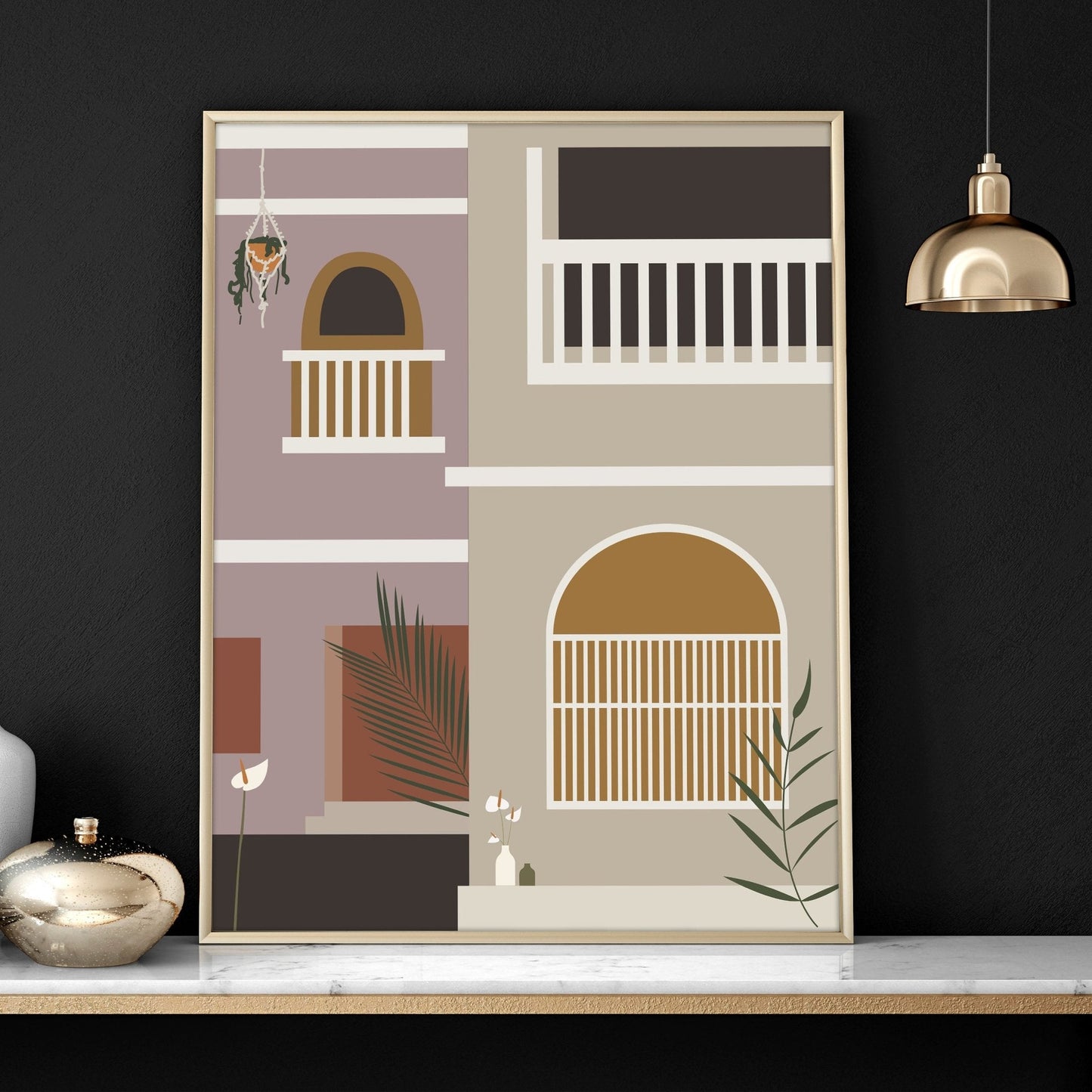 Framed prints for bedroom | set of 3 Bohemian wall art prints