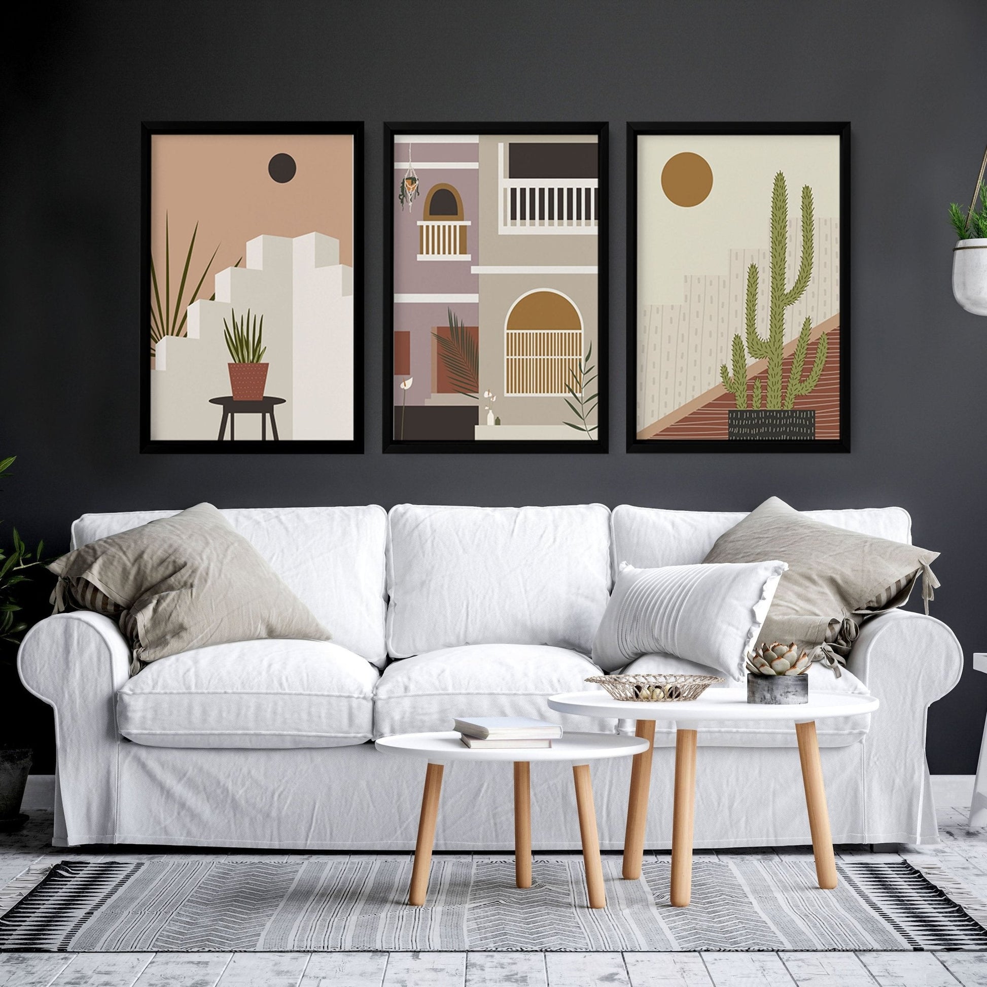 Wall art for living rooms | set of 3 Bohemian art prints