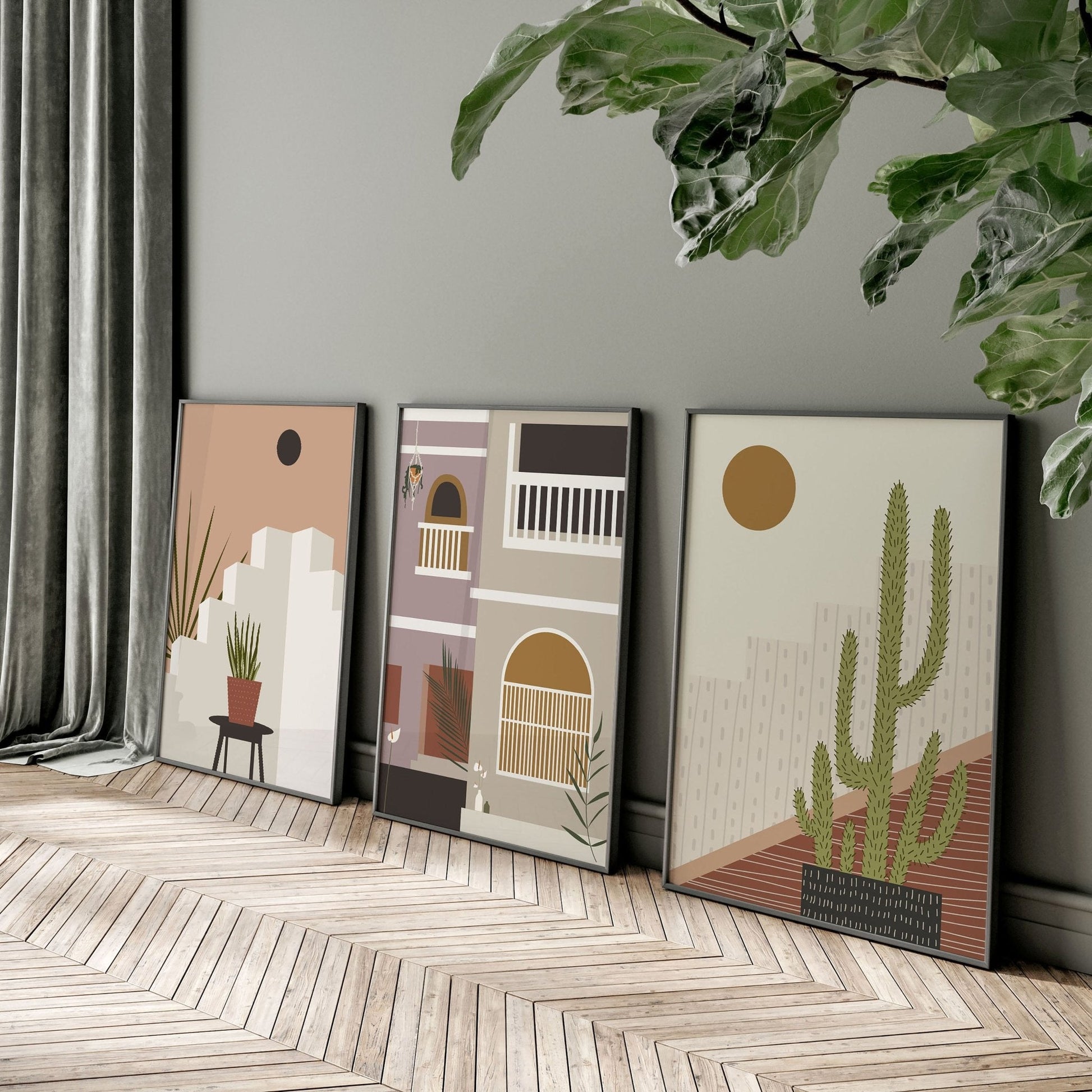 Wall art for living rooms | set of 3 Bohemian art prints