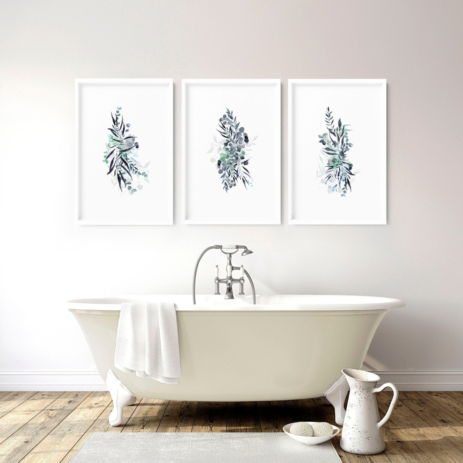 Botanical wall art framed | set of 3 prints