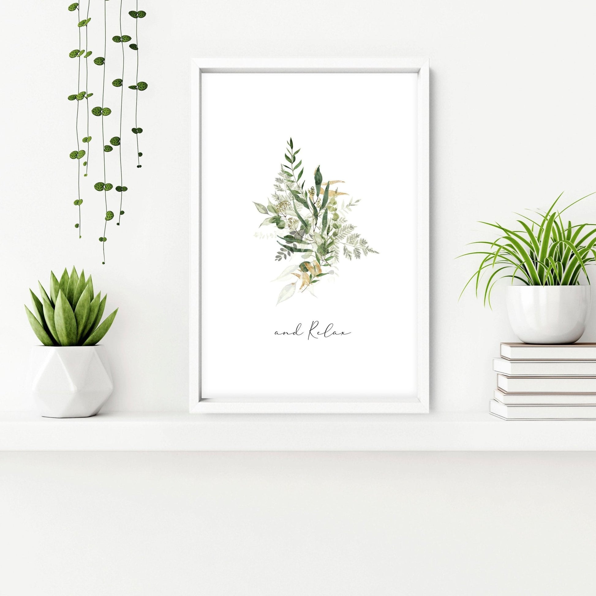 Bathroom prints for wall | set of 3 Boho Greenery wall art
