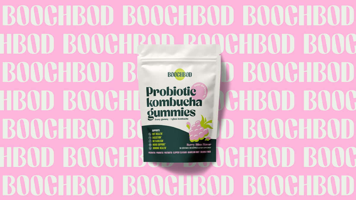 BoochBod Probiotic Kombucha Gummies – Gut Health, Prebiotics & Probiotics