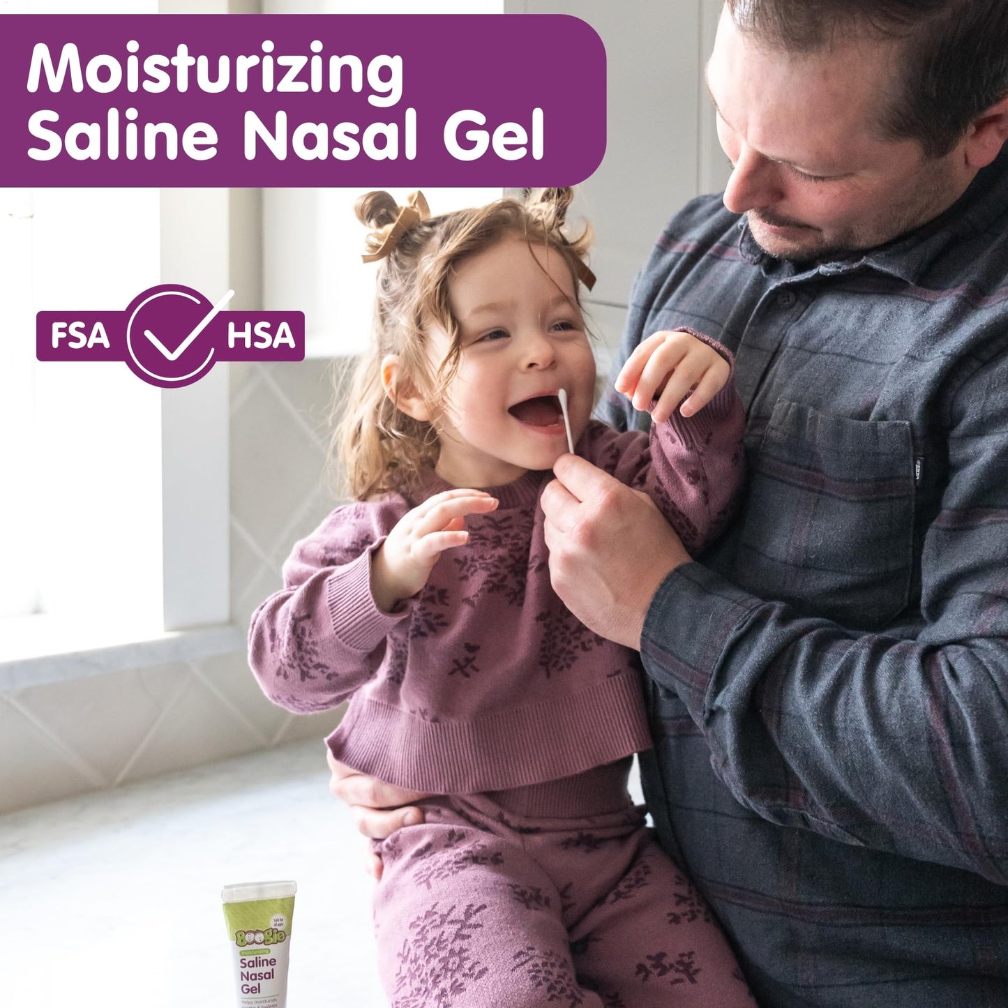 Boogie Saline Nasal Gel with Aloe — Isotonic, Unscented Hydration for Dry Noses | Pack of 1