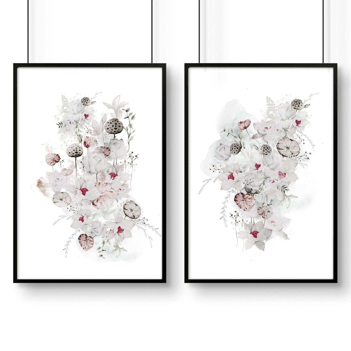 Botanicals art | Set of 2 wall art prints