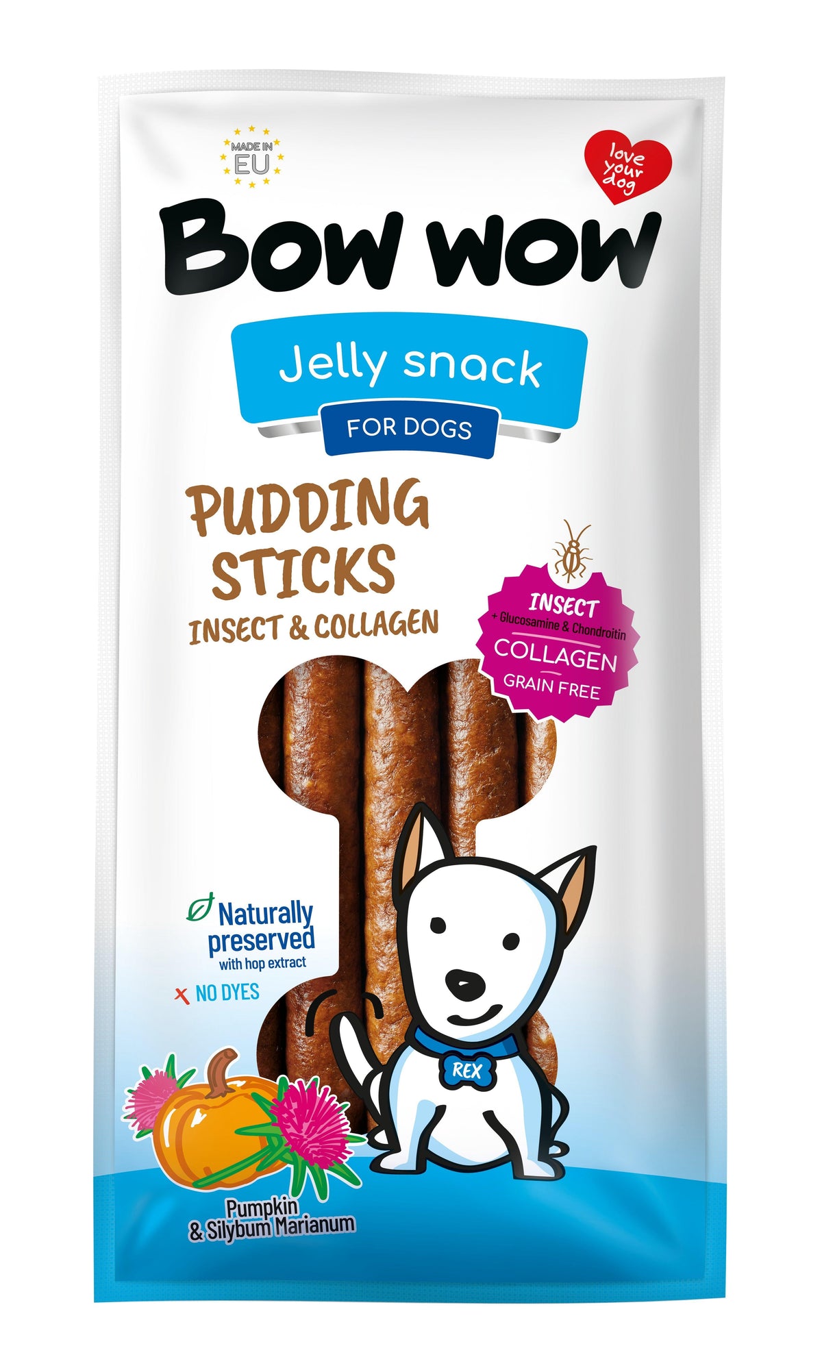 Bow Wow Pudding Stick Bacon 170g - Case of 6