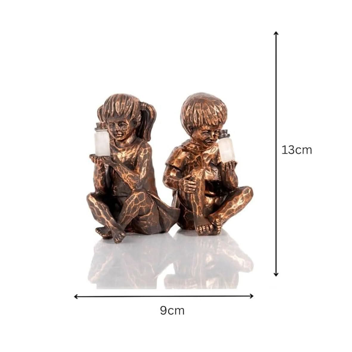 Solar Boy & Girl Lantern Garden Ornaments LED Statues