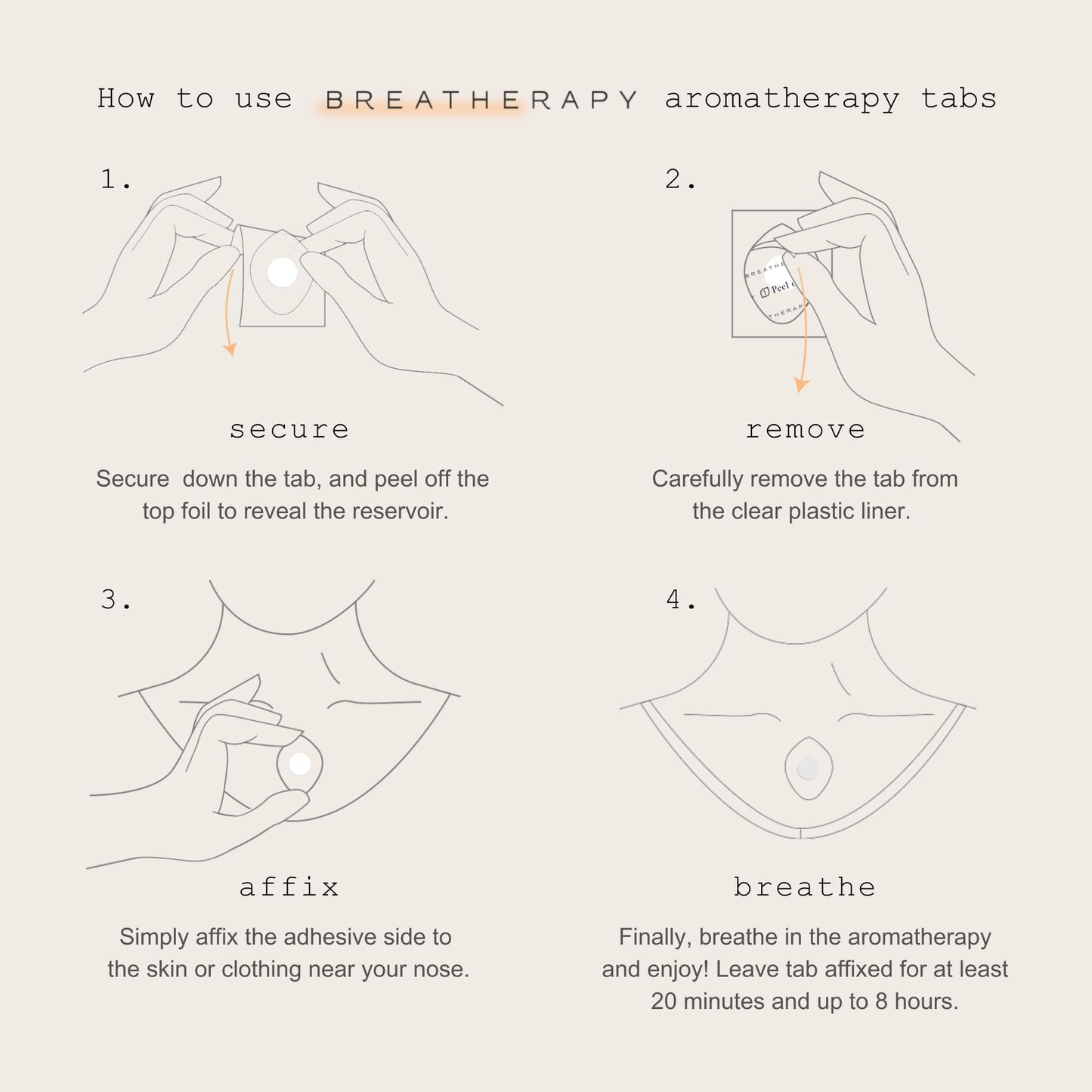 Breatherapy Self-Care Kit | Pure Essential Oil Inhalation Tabs (8-Pack)