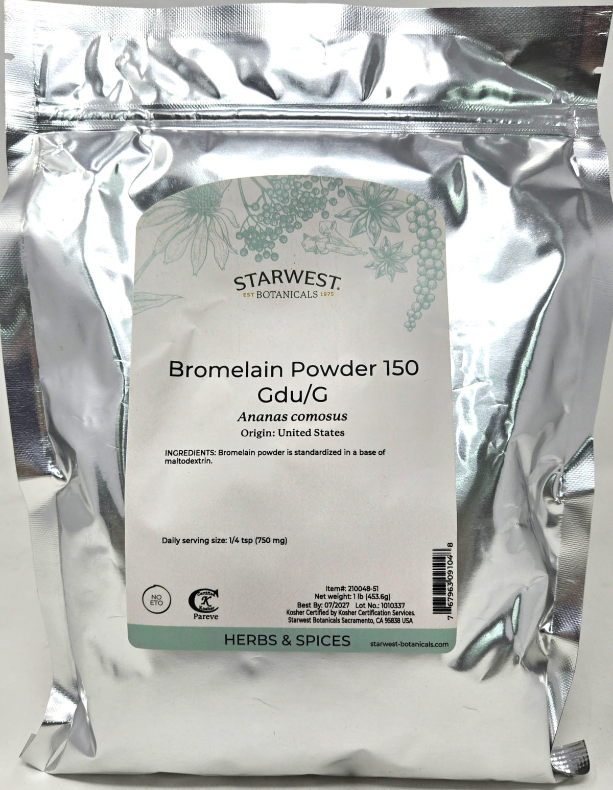 Bromelain Powder 150gdu - Ananas comosus, 1 lb | Starwest Botanicals