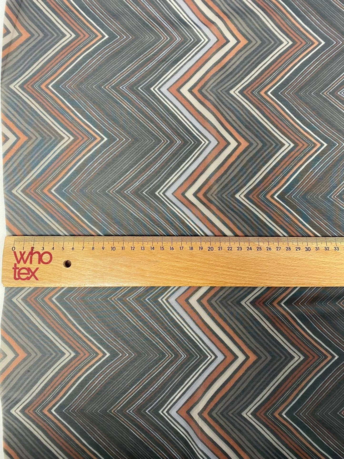 Brown and Beige Chevron Zigzag Pattern Fabric by Metre