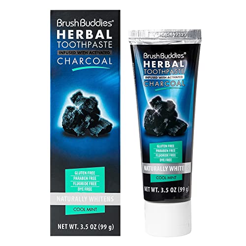 Brush Buddies Charcoal Toothpaste 6 Pack – Activated Charcoal Whitening