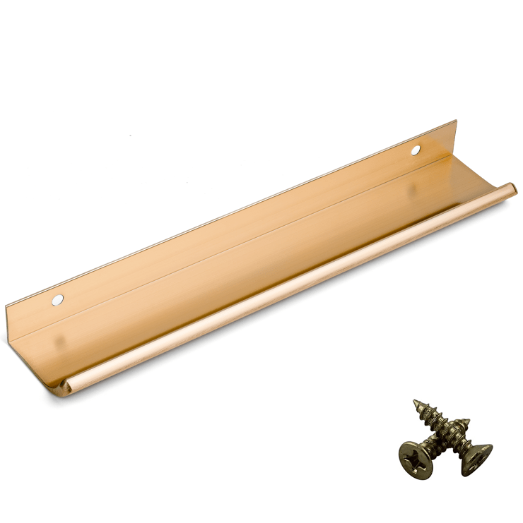 Brushed Brass Aluminium Cabinet Handle – Modern Cupboard, Drawer & Door Pull (Pack of 10)