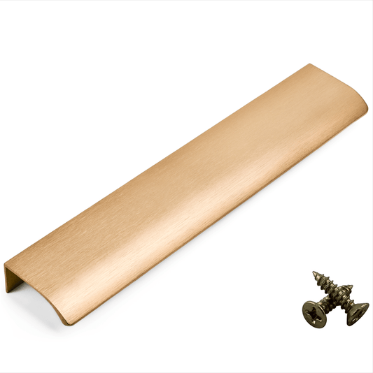 Brushed Brass Aluminium Cabinet Handle – Modern Cupboard, Drawer & Door Pull (Pack of 10)