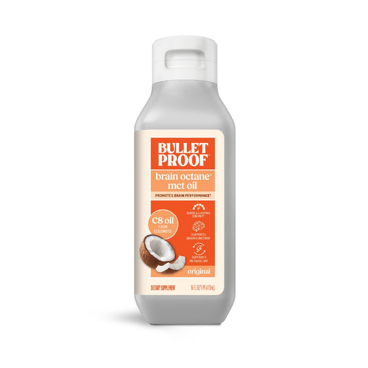 Bulletproof Brain Octane C8 MCT Oil 16oz | Premium Keto Energy for Brain & Body
