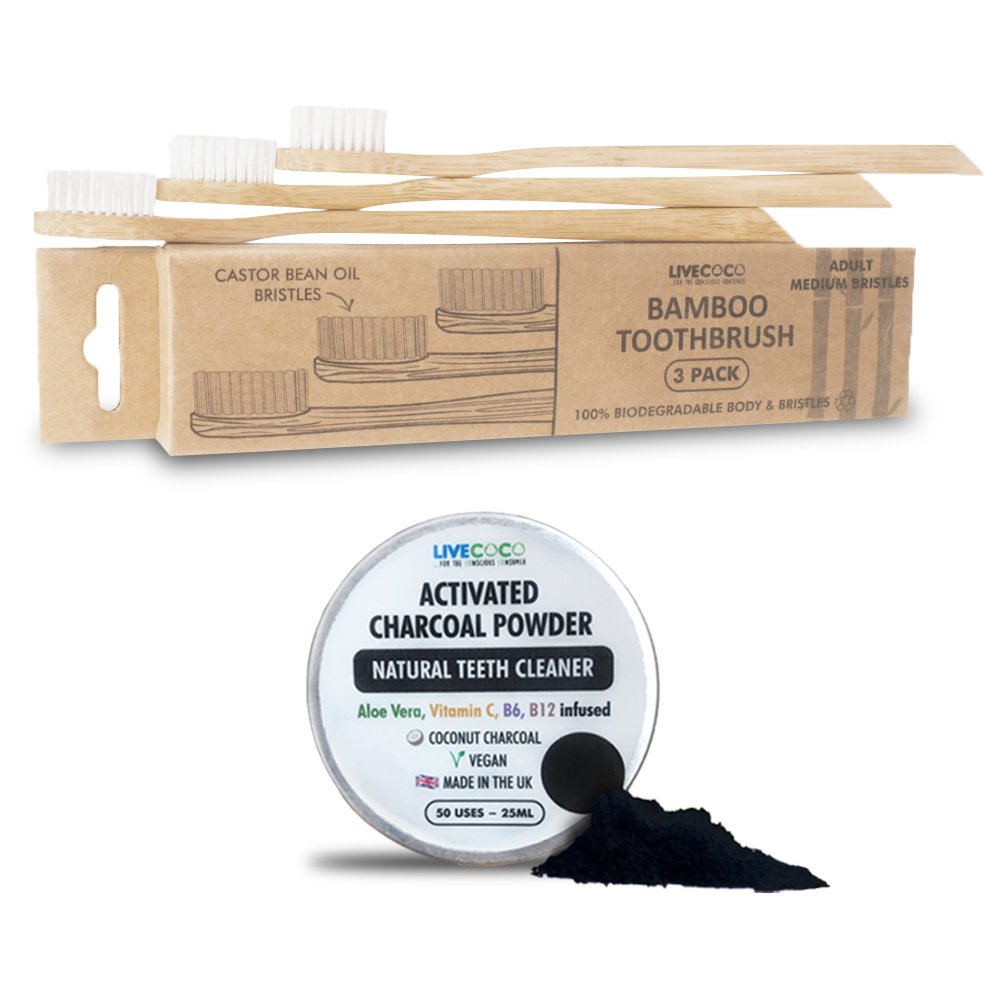 LiveCoco Teeth Cleaning Powder (Vitamins & Aloe Vera Infused)