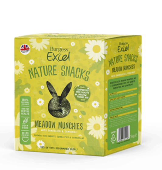 Burgess Excel Nature Snacks Meadow Munchies 1kg - Case of 4