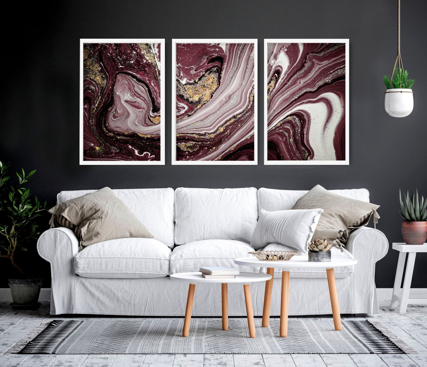 Wall art Marble inspired | set of 3 wall art prints