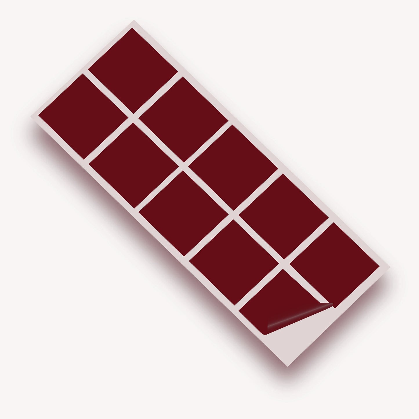 Burgundy Matte 100mm SQ Vinyl Wall Tile Stickers Kitchen & Bathroom Transfers