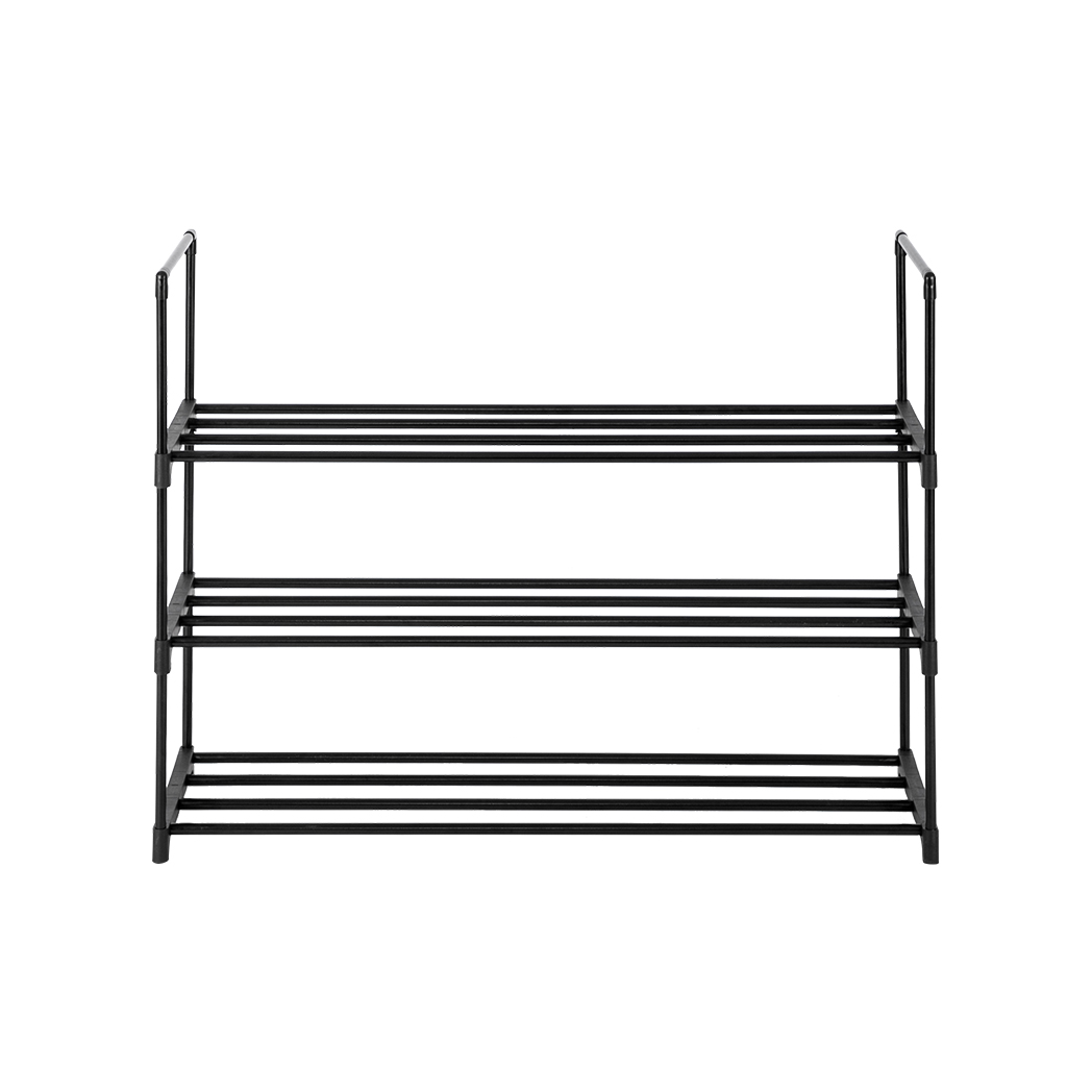 3 Tiers Shoe Rack Shoe Tower Shelf Storage Organizer For Bedroom, Entryway, Hallway, and Closet Black Color