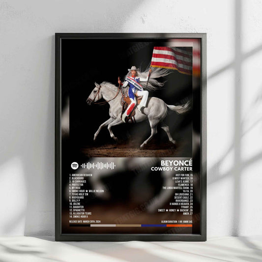 Beyoncé "Cowboy Carter" Album Cover Poster - with Complete Tracklist