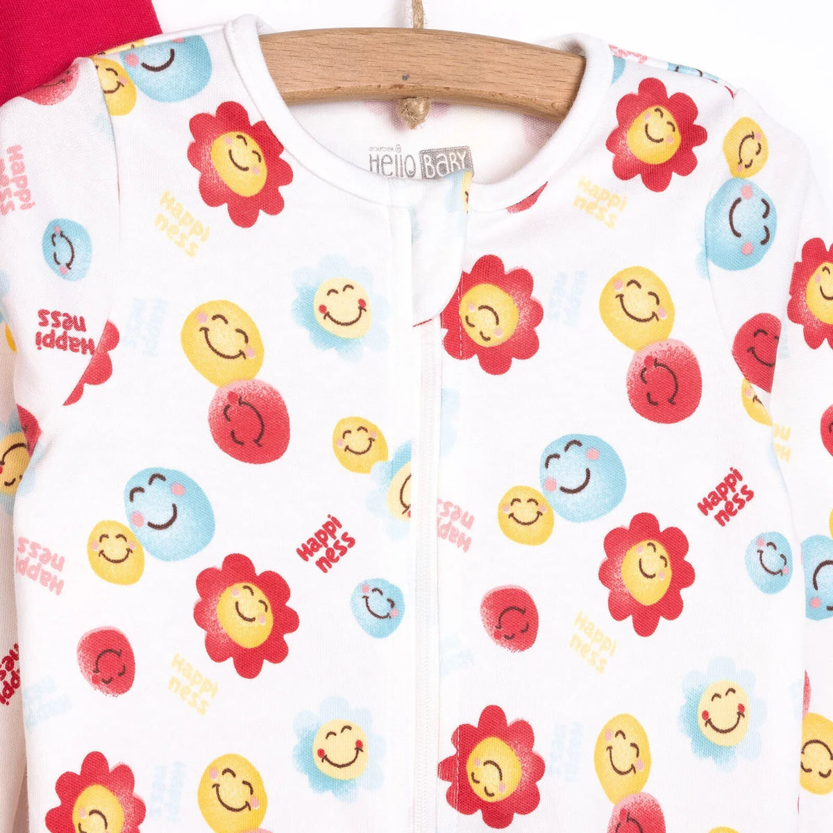 HelloBaby Smiley Print Baby Sleepsuit with Feet (Newborn to 9 Months)
