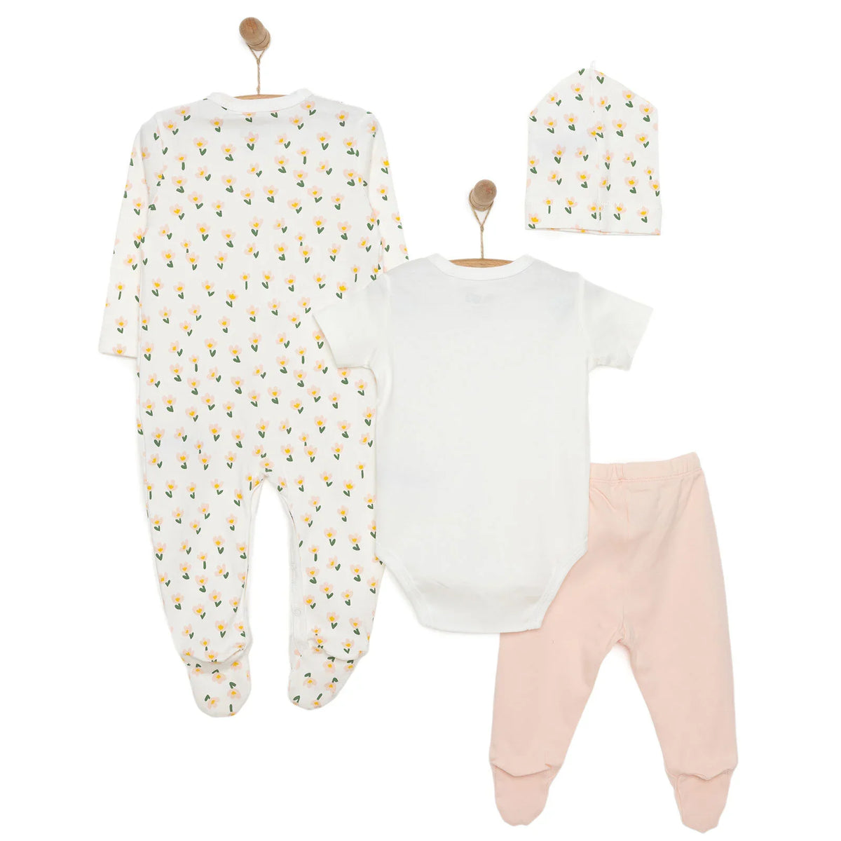 HelloBaby Floral Print 4 Piece Baby Hospital Bag Set (Newborn to 9 Months)
