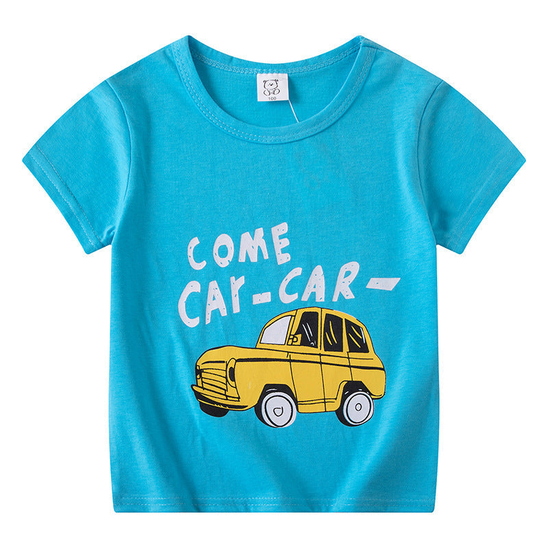 Children's Short Sleeve Boys And Girls T-shirt Cartoon Half Sleeve Top