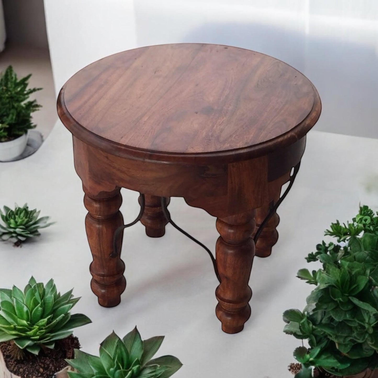 60CM WOODEN ROUND TABLE