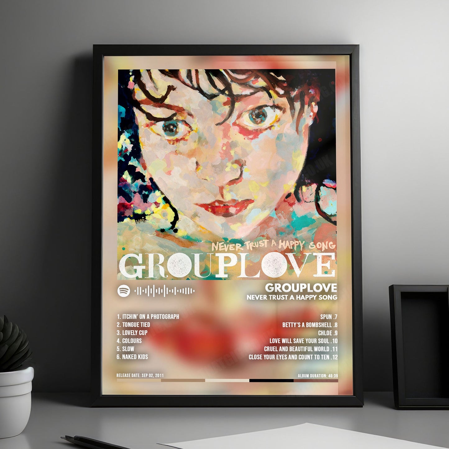 Grouplove "Never Trust a Happy Song" Album Cover Poster - with Complete Tracklist