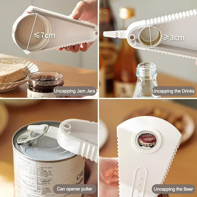 Multifunctional triangular jar and bottle opener