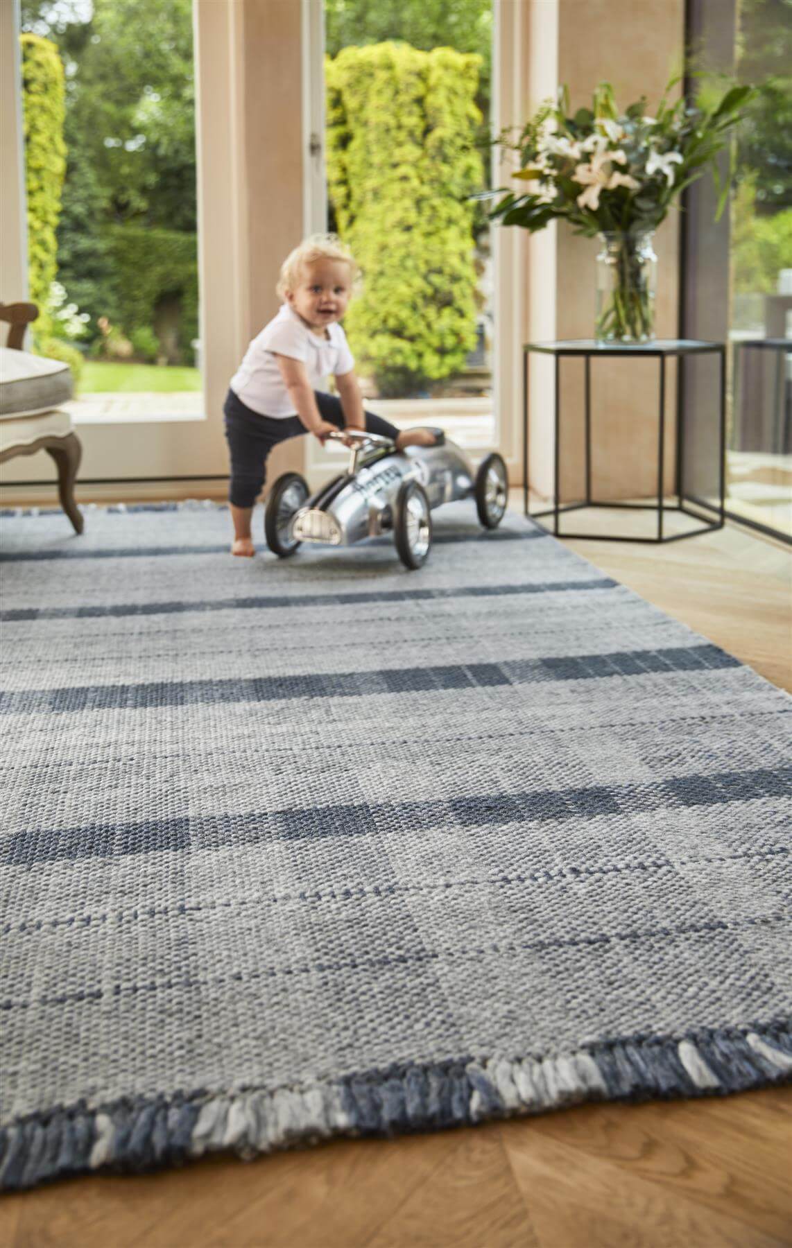 Highland Navy Checkered Rug