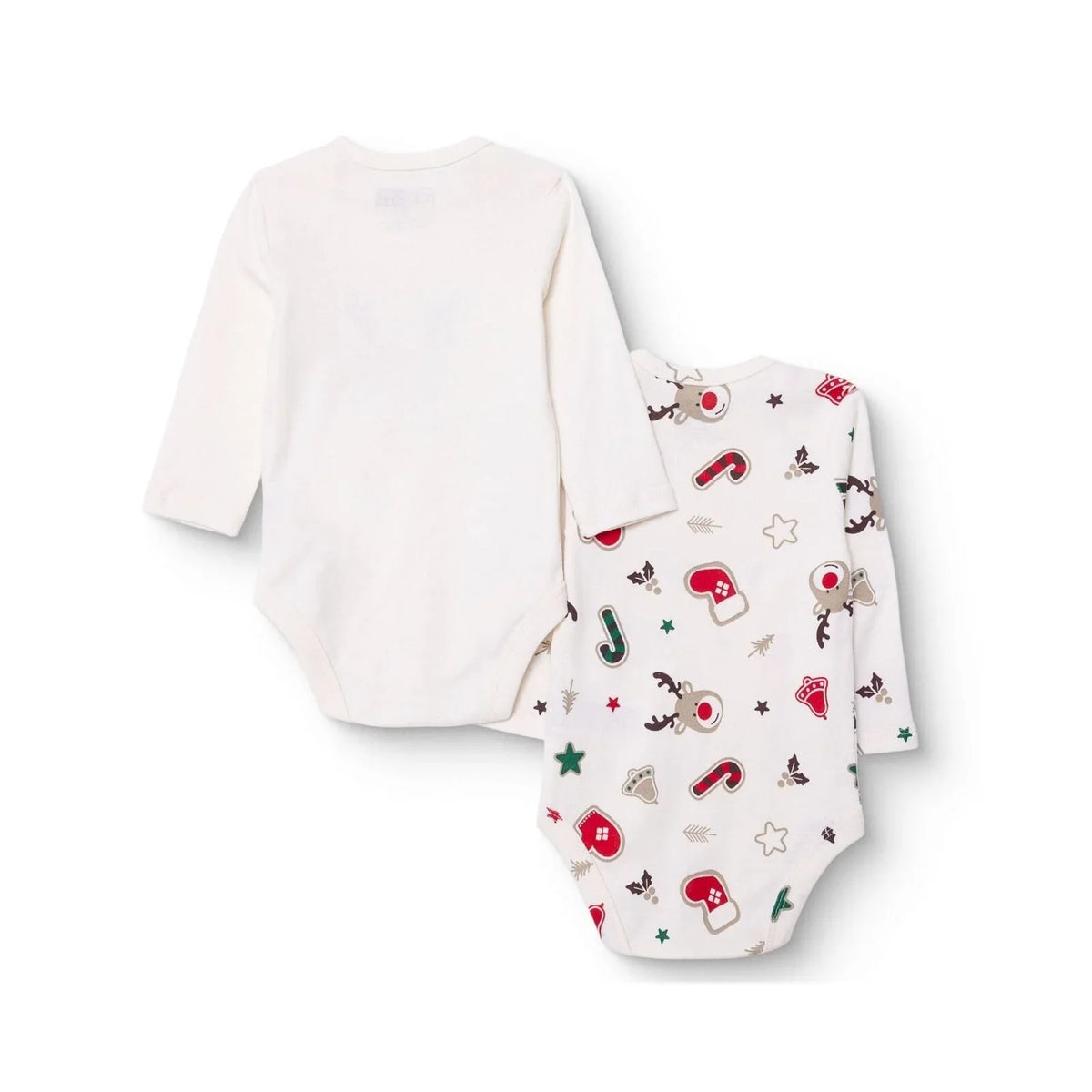 HelloBaby 2 Pack Festive Print Long Sleeve Baby Bodysuits (1-3 Months to 2-3 Years)