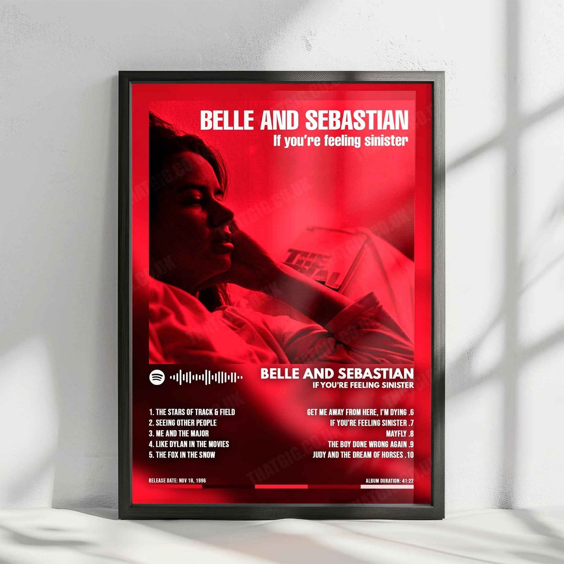 Belle and Sebastian "If You're Feeling Sinister" Album Cover Poster - with Complete Tracklist